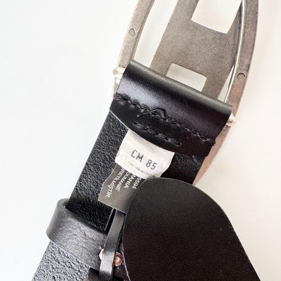 【美品】DIESEL レザー　べルト ブラック ロゴ バックル