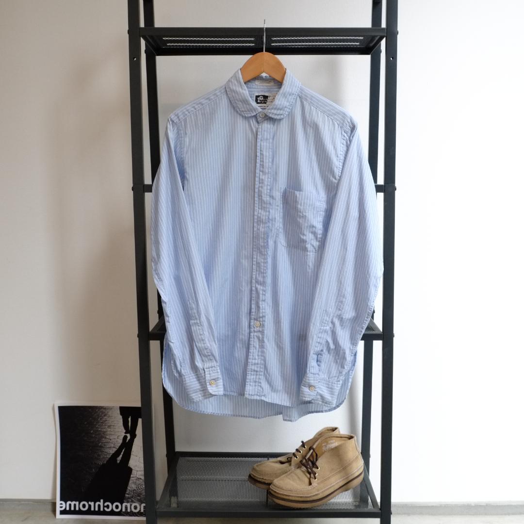Engineered Garments ラウンドカラー S ブルーストライプ ラウンドカラーストライプシャツ — LA MARINE FRANCAISE