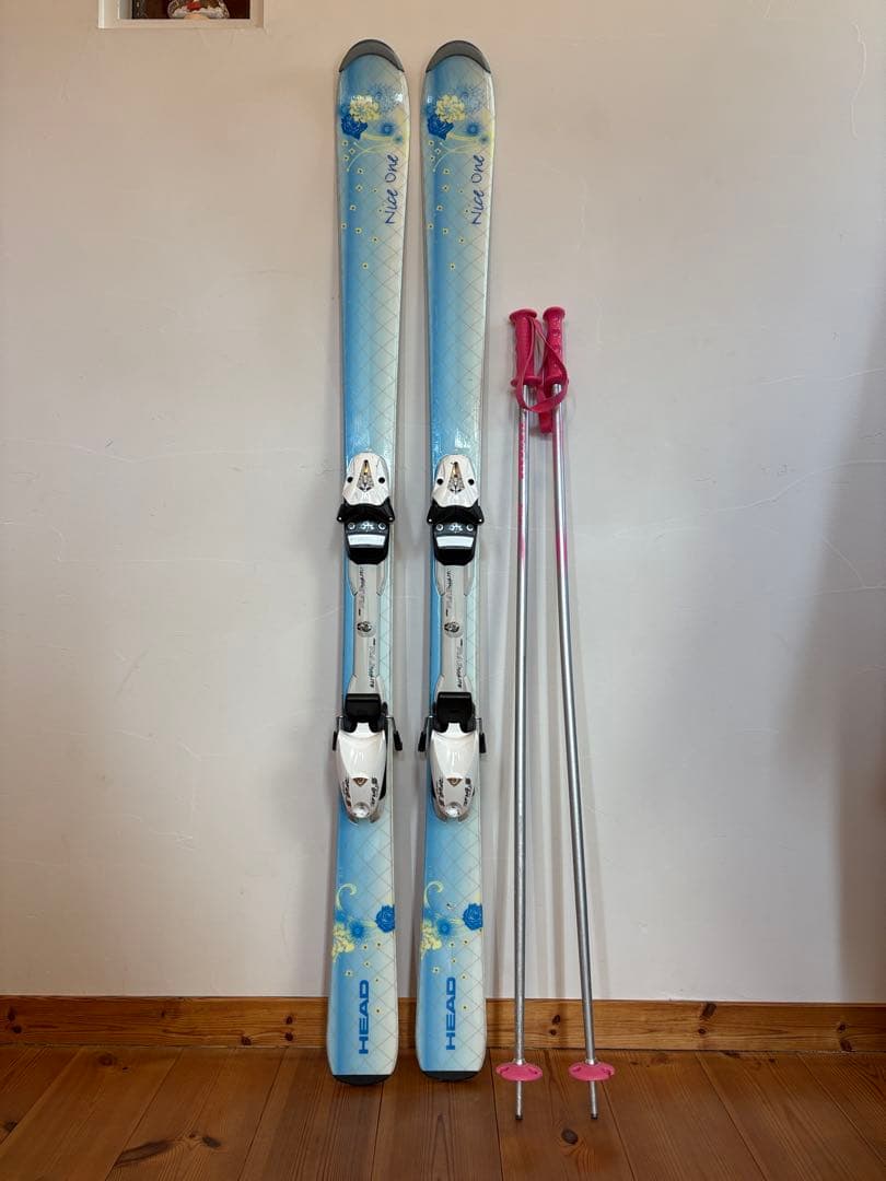 スキー板(138cm)ストックセット - メルカリ