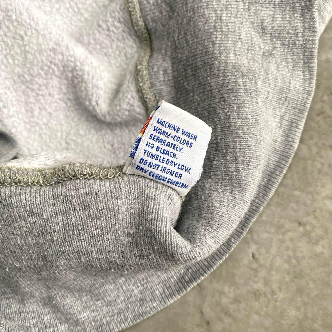 90s ラッセル ハイコットン 前V 無地 スウェット USA製 グレー L