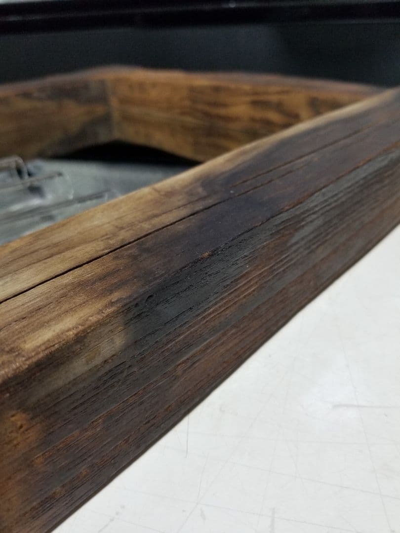 古木材 無垢 オールド エルム 楡の木 ガラス管 ウォール ミラー 壁掛け