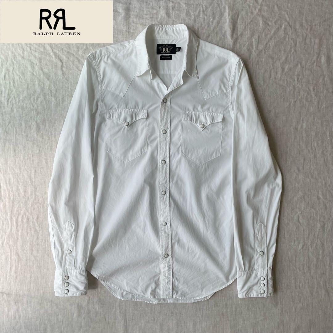 RRL ダブルアールエル ホワイト 白 ウエスタンシャツ 長袖 S - メルカリ
