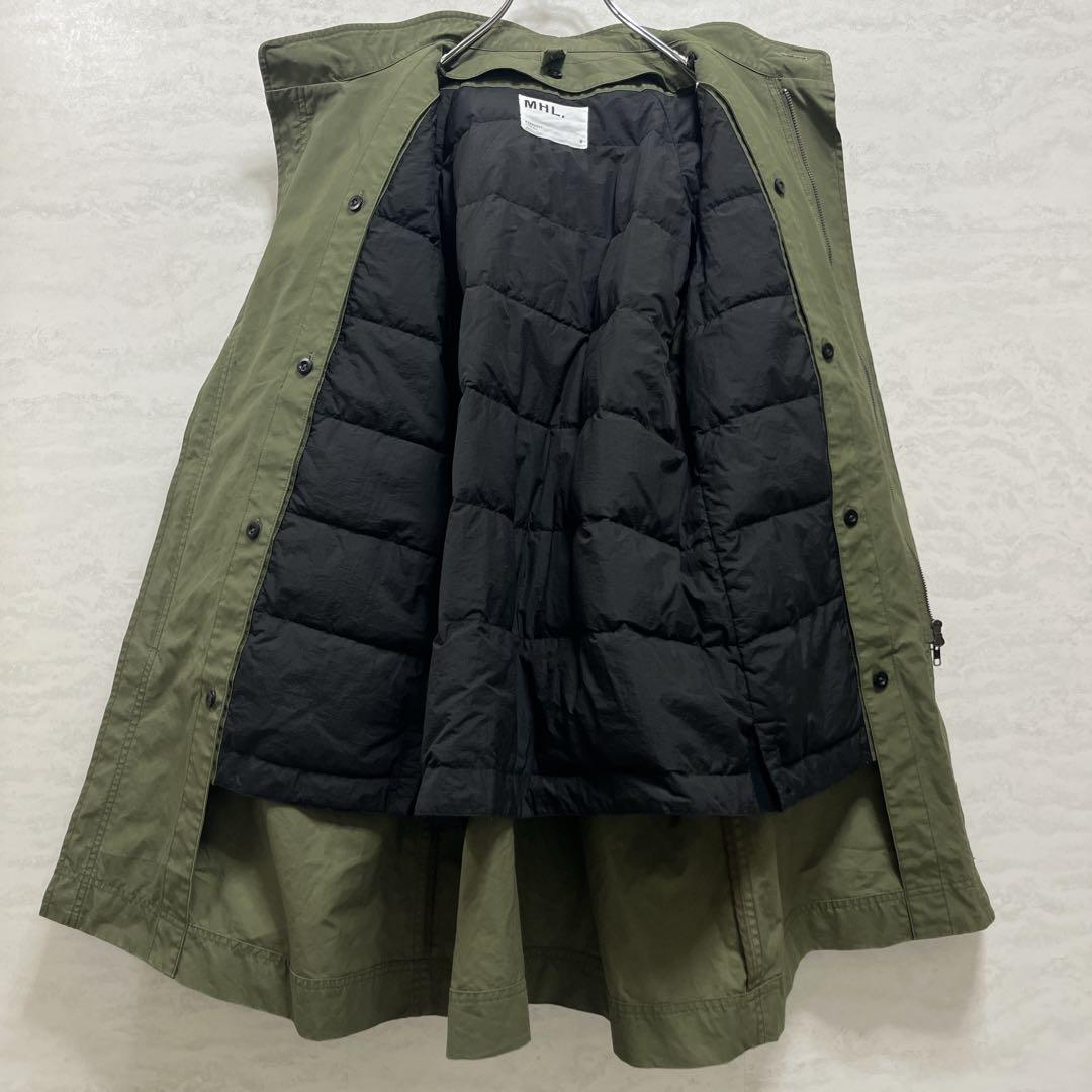 MHL.』フーディーコート/インナーダウン取外し/ユニセックス/オリーブ/Ⅱ