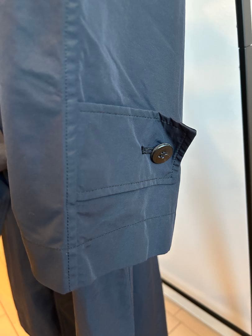 ES:S　ナイロンステンカラーコート　ブラック