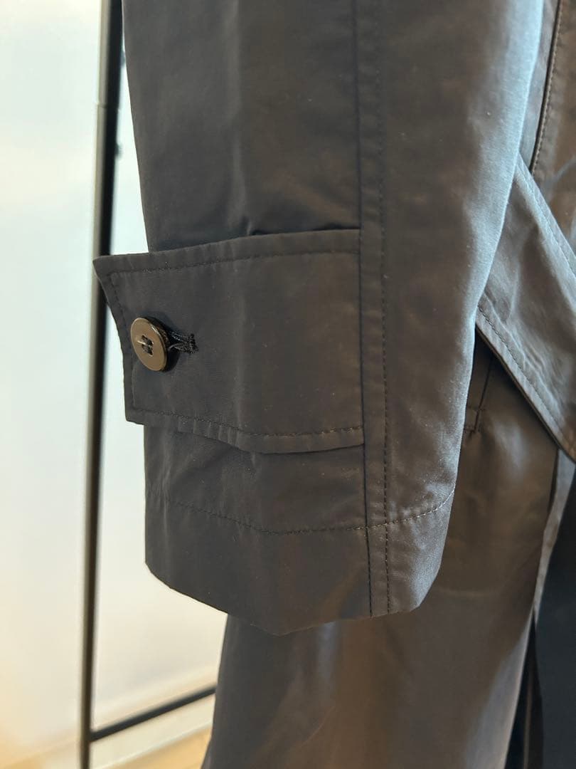 ES:S　ナイロンステンカラーコート　ブラック