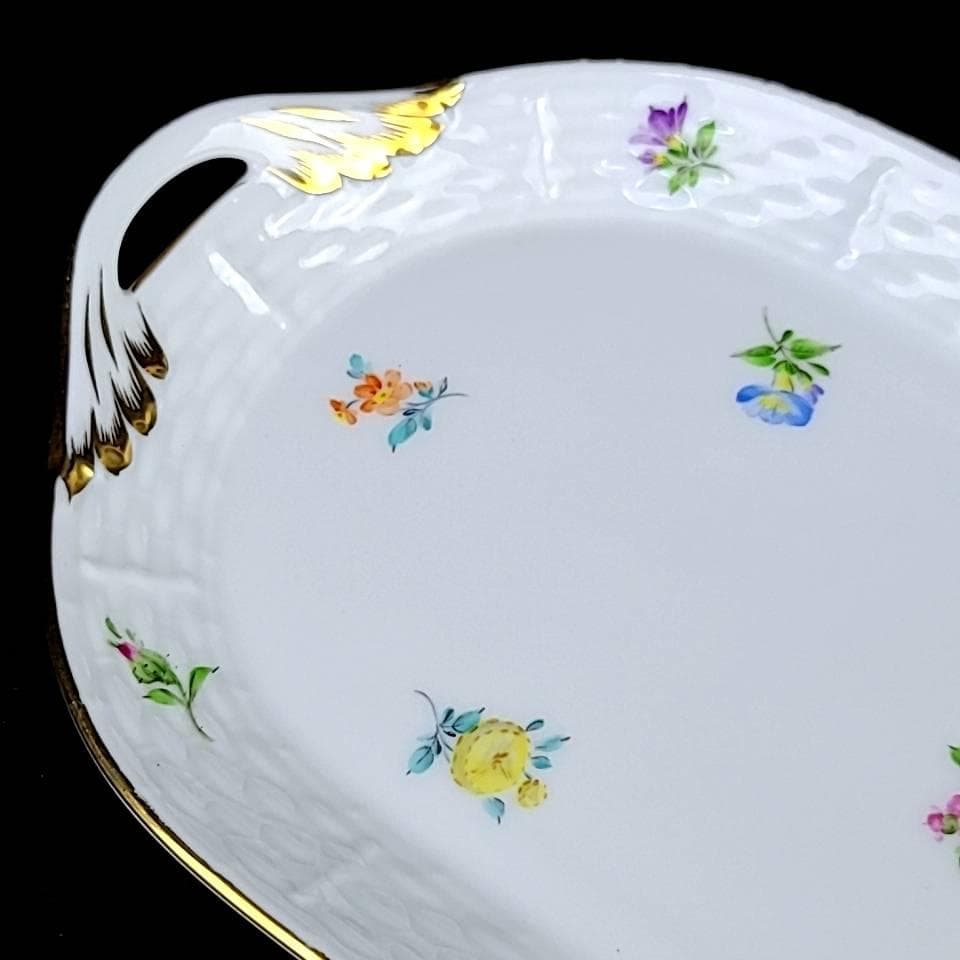 ▽美品▽ヘレンド　ミルフルール　小花散らし　プレート　サンドイッチトレイ