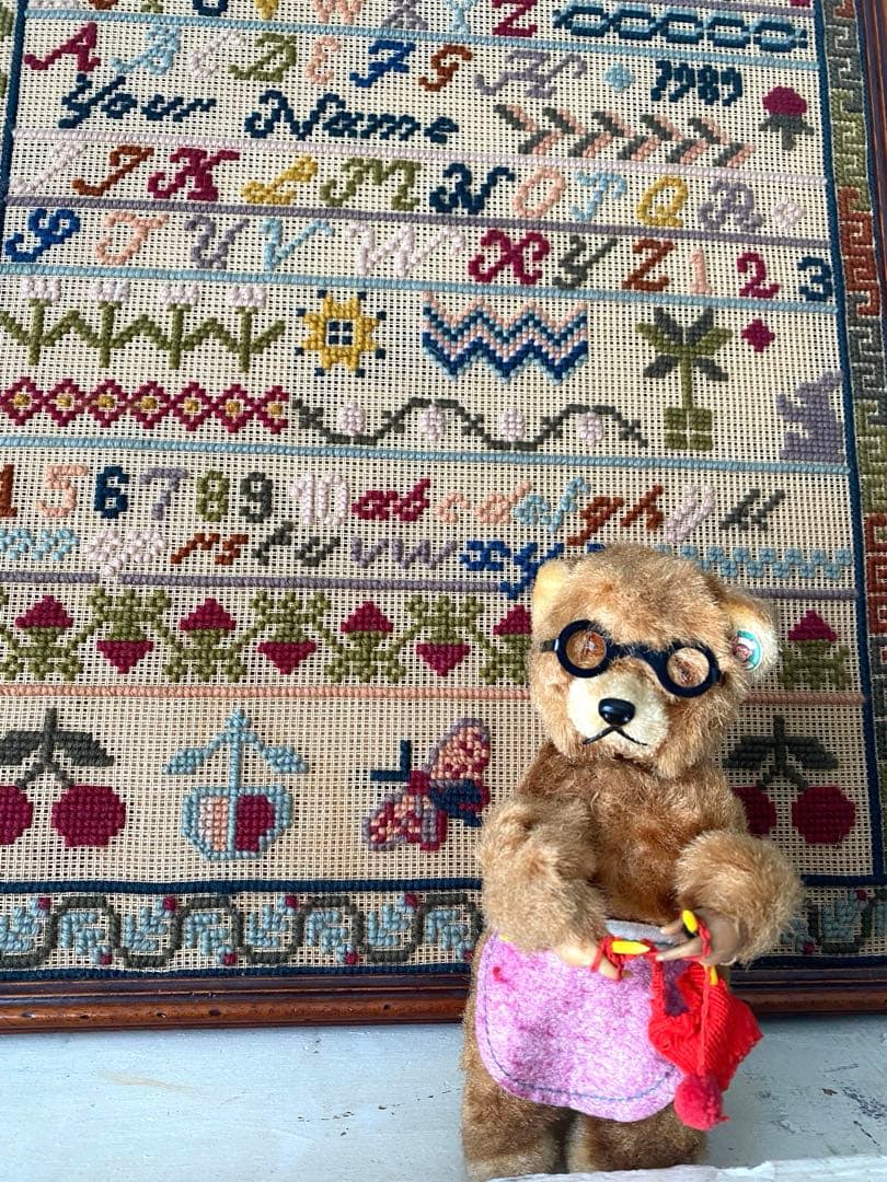 アンティーク ビンテージベア ゼンマイ仕掛け 編み物ベア max carl