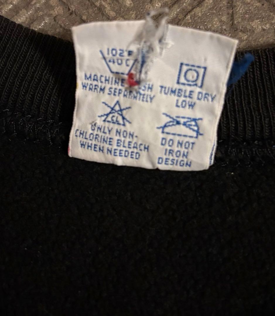 希少 黒 90s USA製 リバースウィーブ 完全目無し ブラック 墨黒