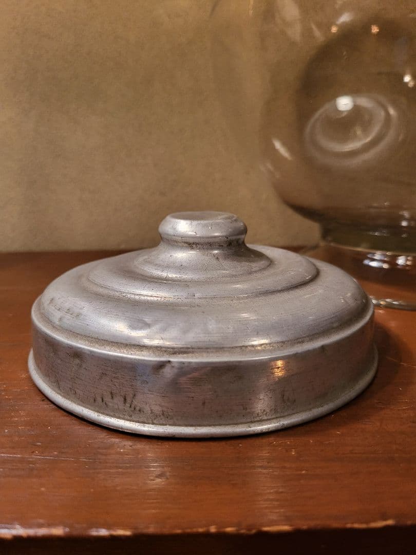 地球瓶　菓子瓶　アルミ蓋　古道具　レトロ　アンティーク