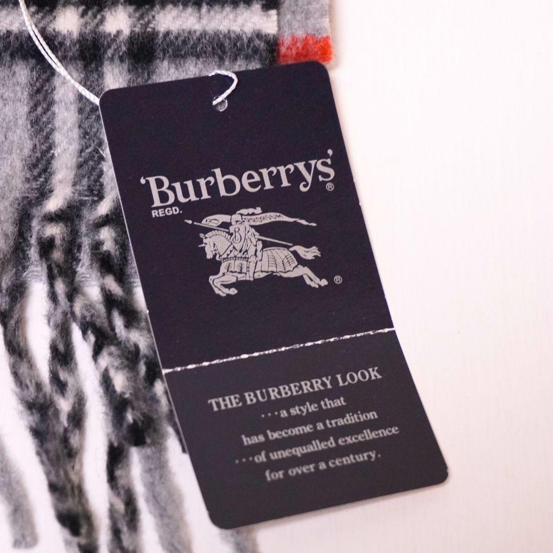【未使用品】バーバリー グレー ノバチェック カシミアマフラー