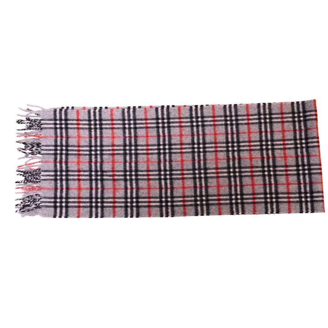 【未使用品】バーバリー グレー ノバチェック カシミアマフラー