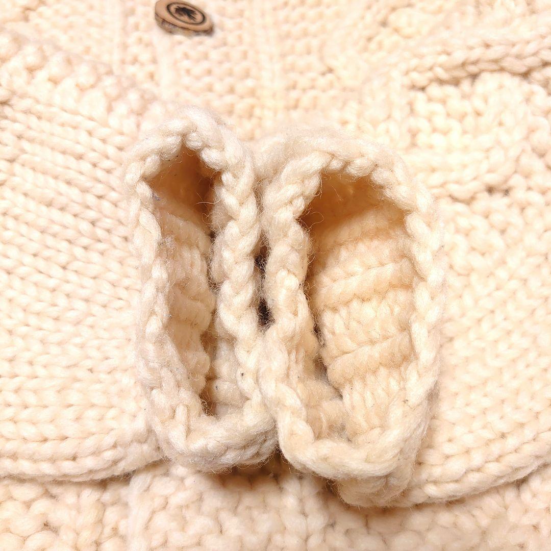 THUNDERBIRD カウチン ウッドボタン ケーブルニット L相当