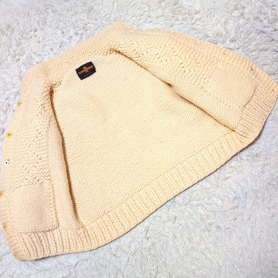 THUNDERBIRD カウチン ウッドボタン ケーブルニット L相当