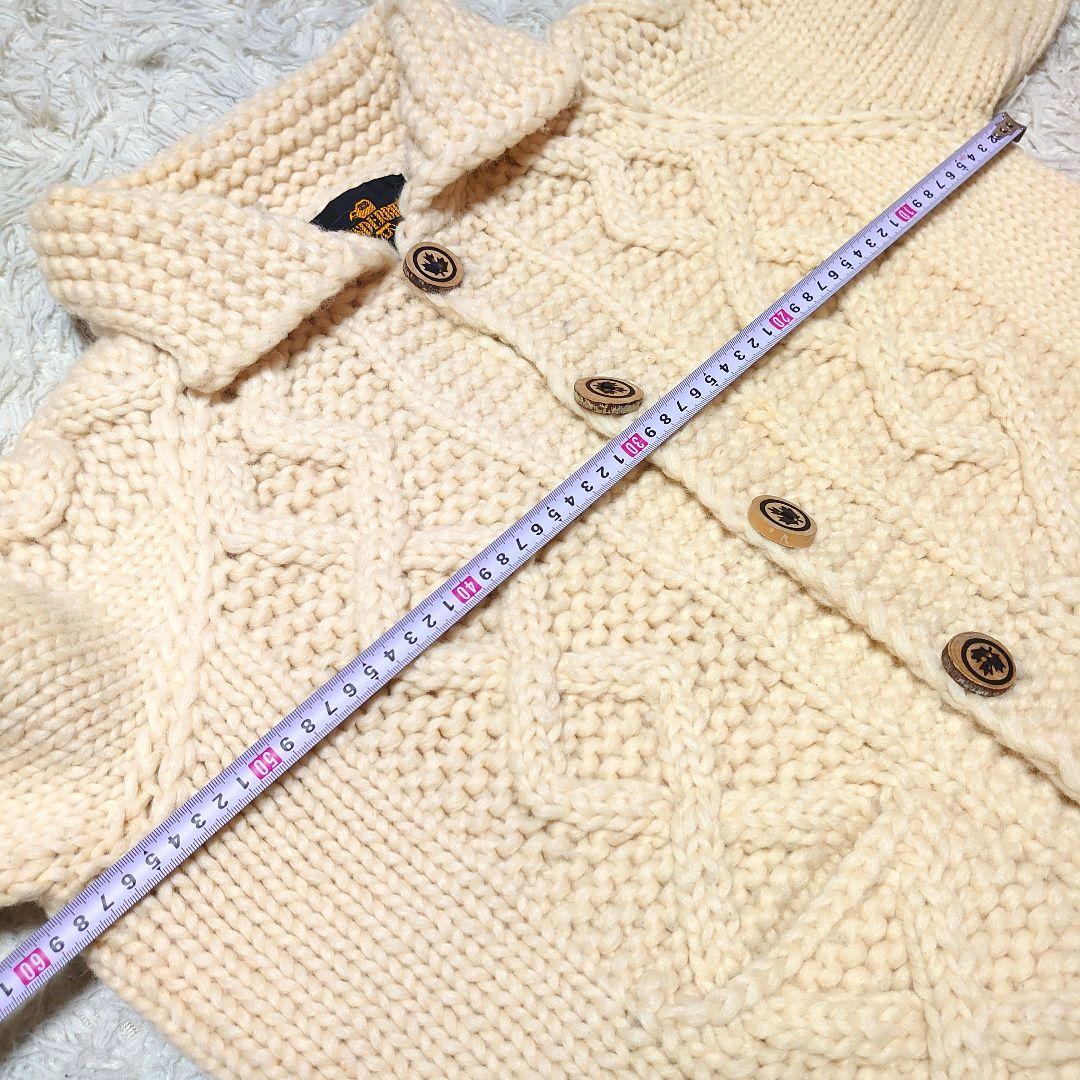 THUNDERBIRD カウチン ウッドボタン ケーブルニット L相当