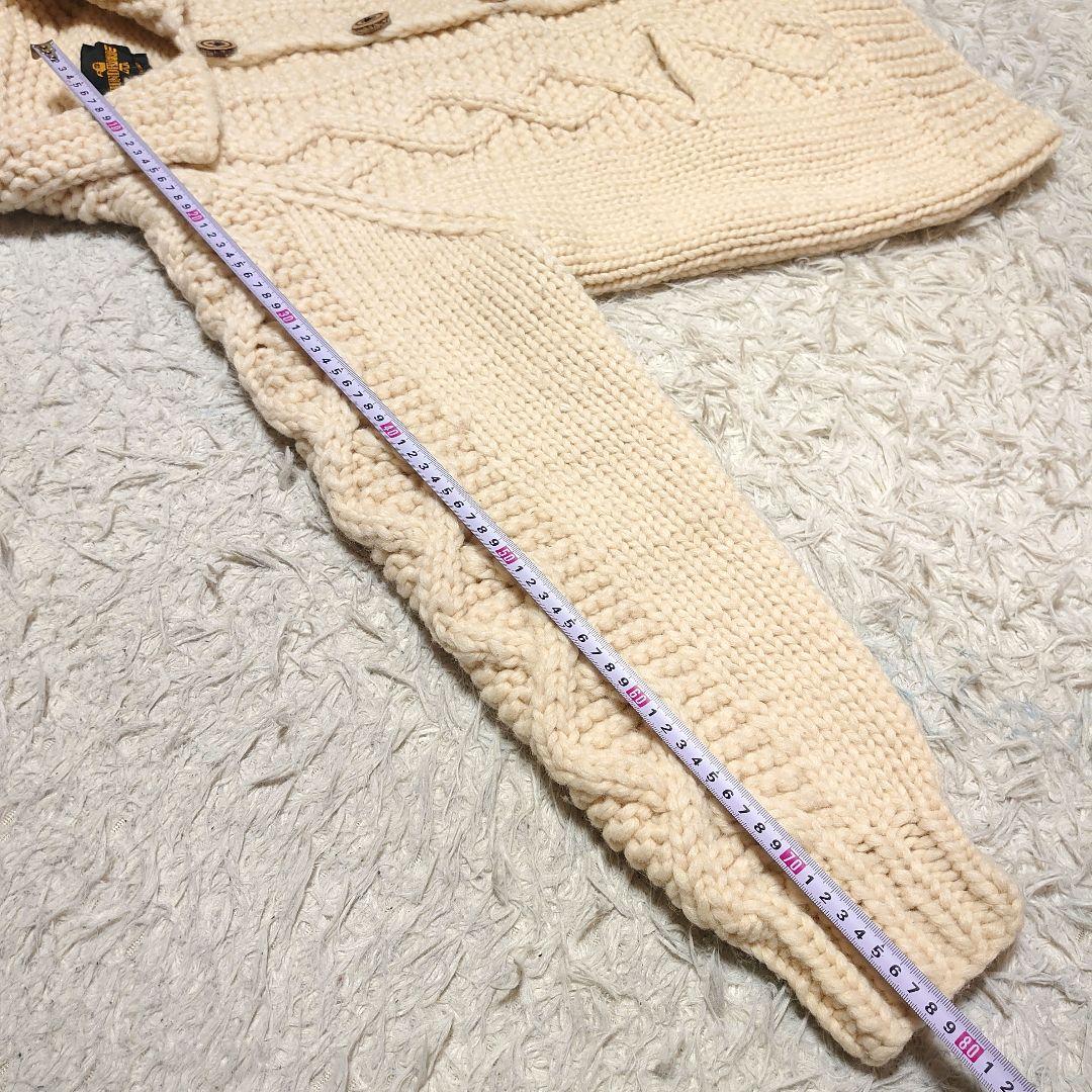 THUNDERBIRD カウチン ウッドボタン ケーブルニット L相当