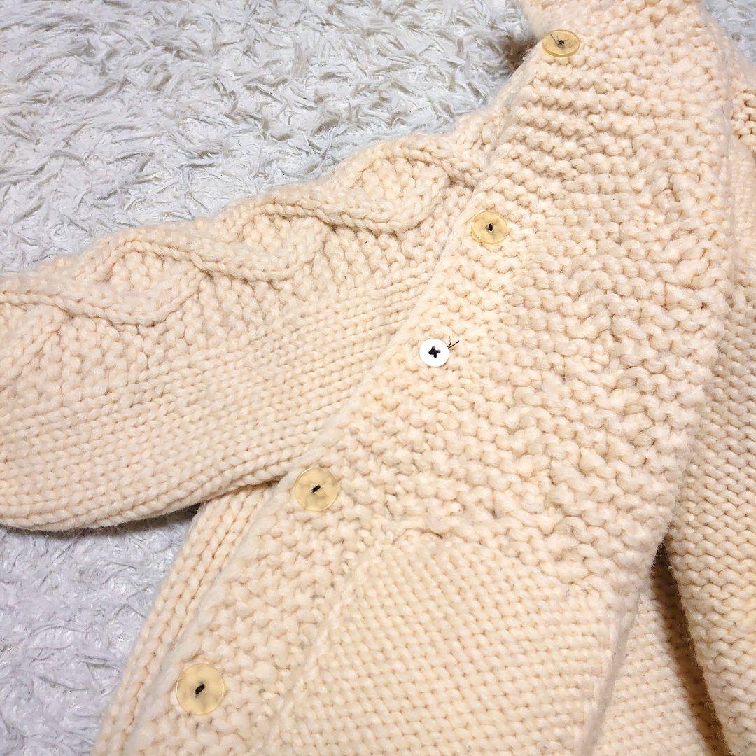 THUNDERBIRD カウチン ウッドボタン ケーブルニット L相当