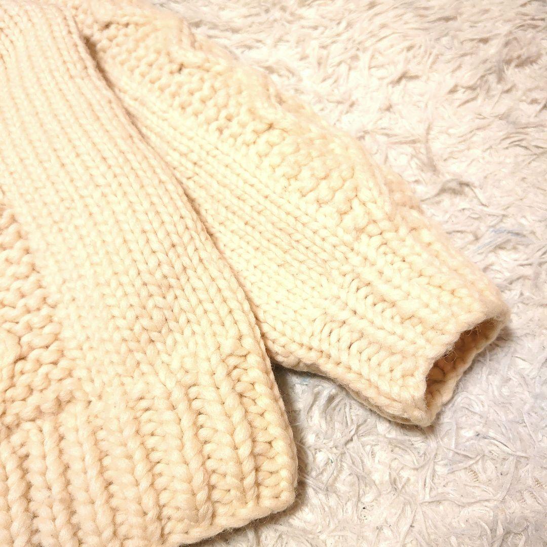 THUNDERBIRD カウチン ウッドボタン ケーブルニット L相当