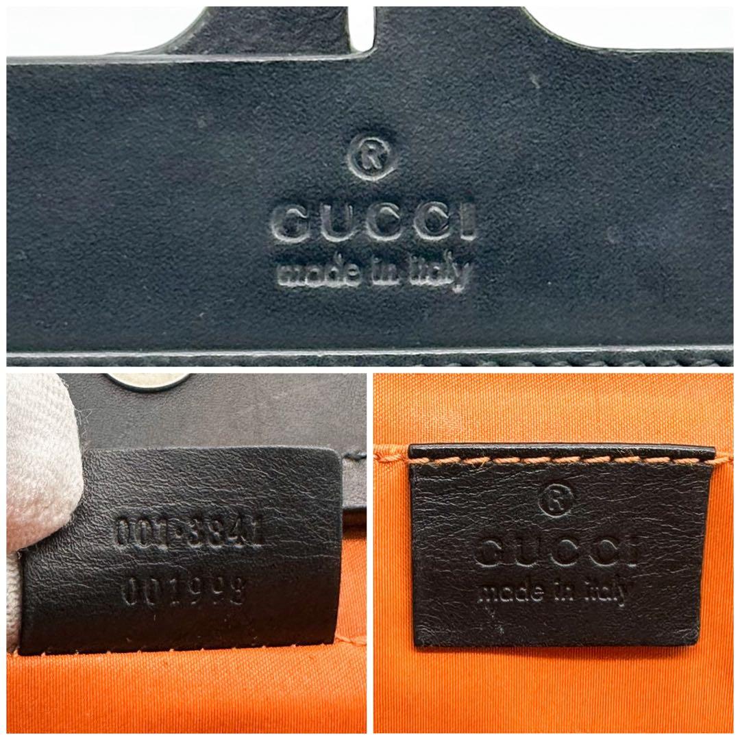 グッチ レザー ショルダーバッグ ハンドバッグ ブラック