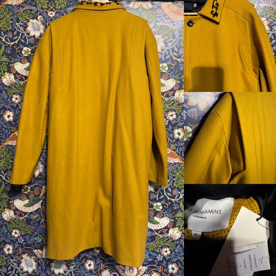 す*ん様 LES BENJAMINS レスベンジャミンズ イエロー刺繍ウールコー