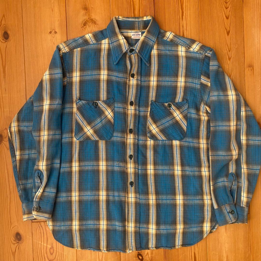 50s 60s BIG YANK ネルシャツ マチ付 シャドーチェック オンブレ