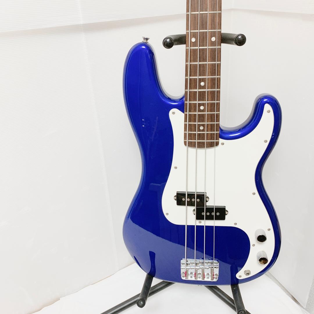 美品 Squier スクワイヤー プレシジョンベース プレベ 青 ブルー