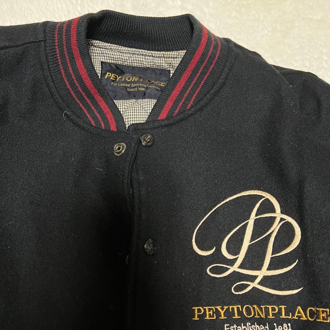 PEYTON PLACE スタジャン赤黒 カウレザー 刺繍 希少 ビンテージ