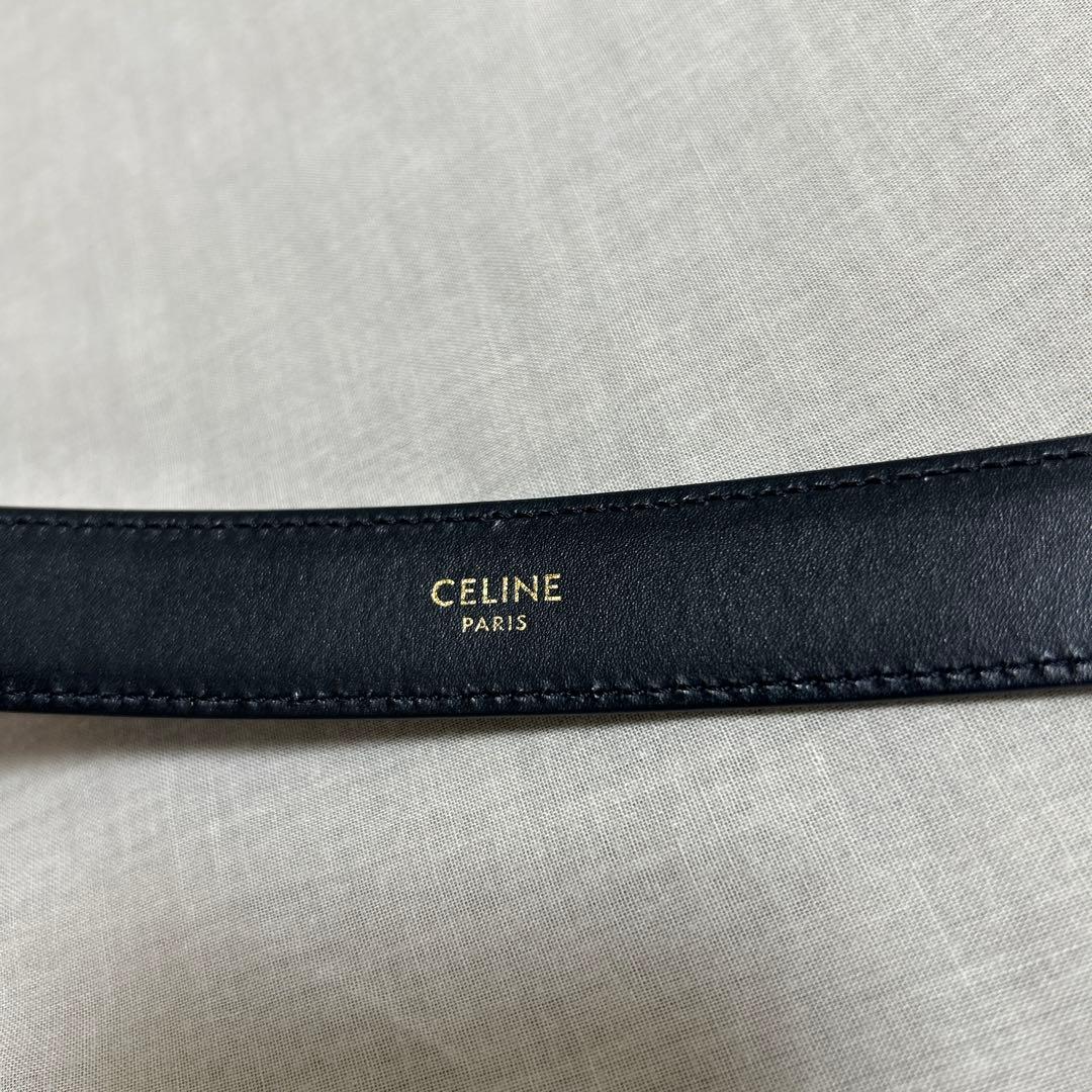 CELINE 黒 トリオンフレザーベルト