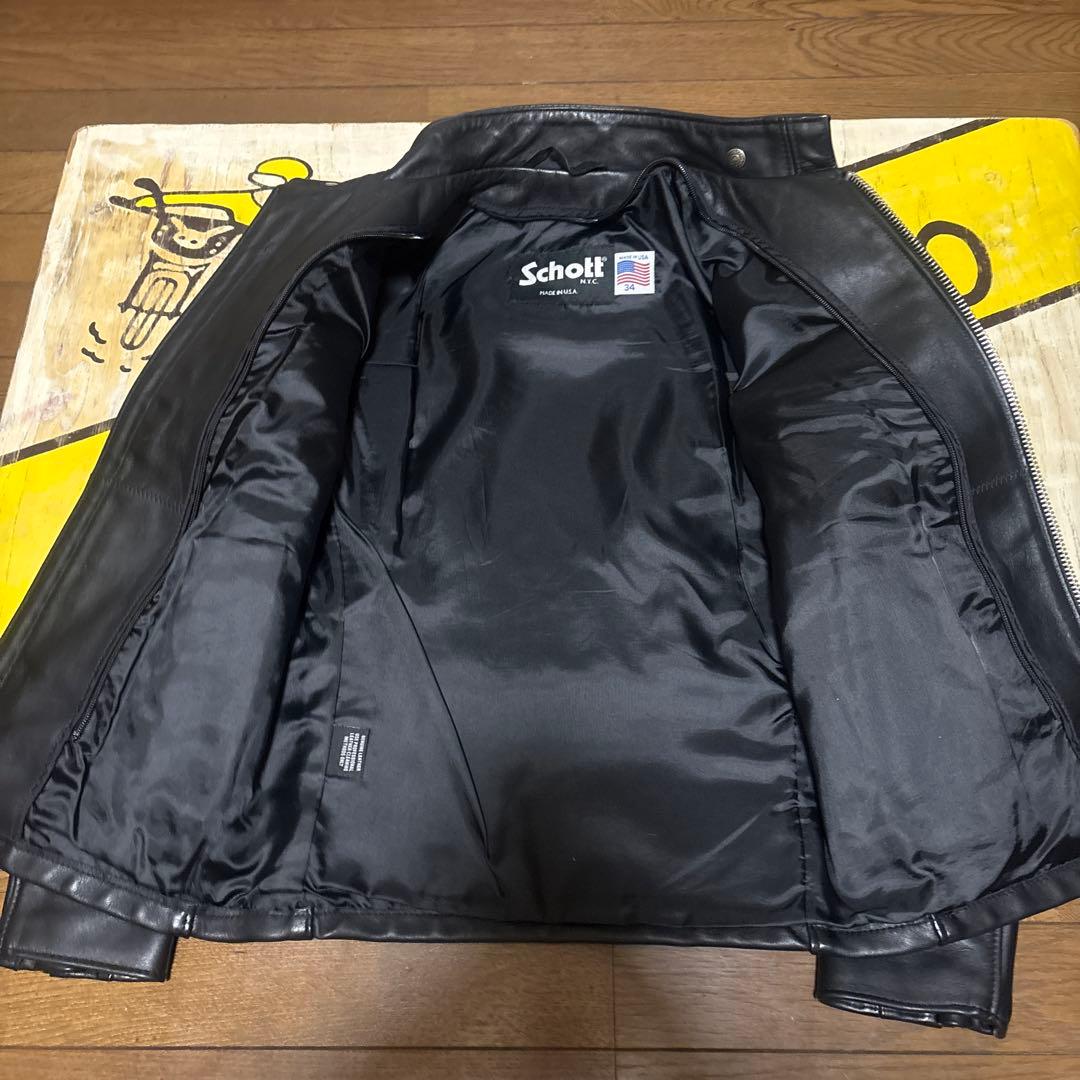 超美品‼️新型schott641 34インチ　シングルライダース　インナーボア付