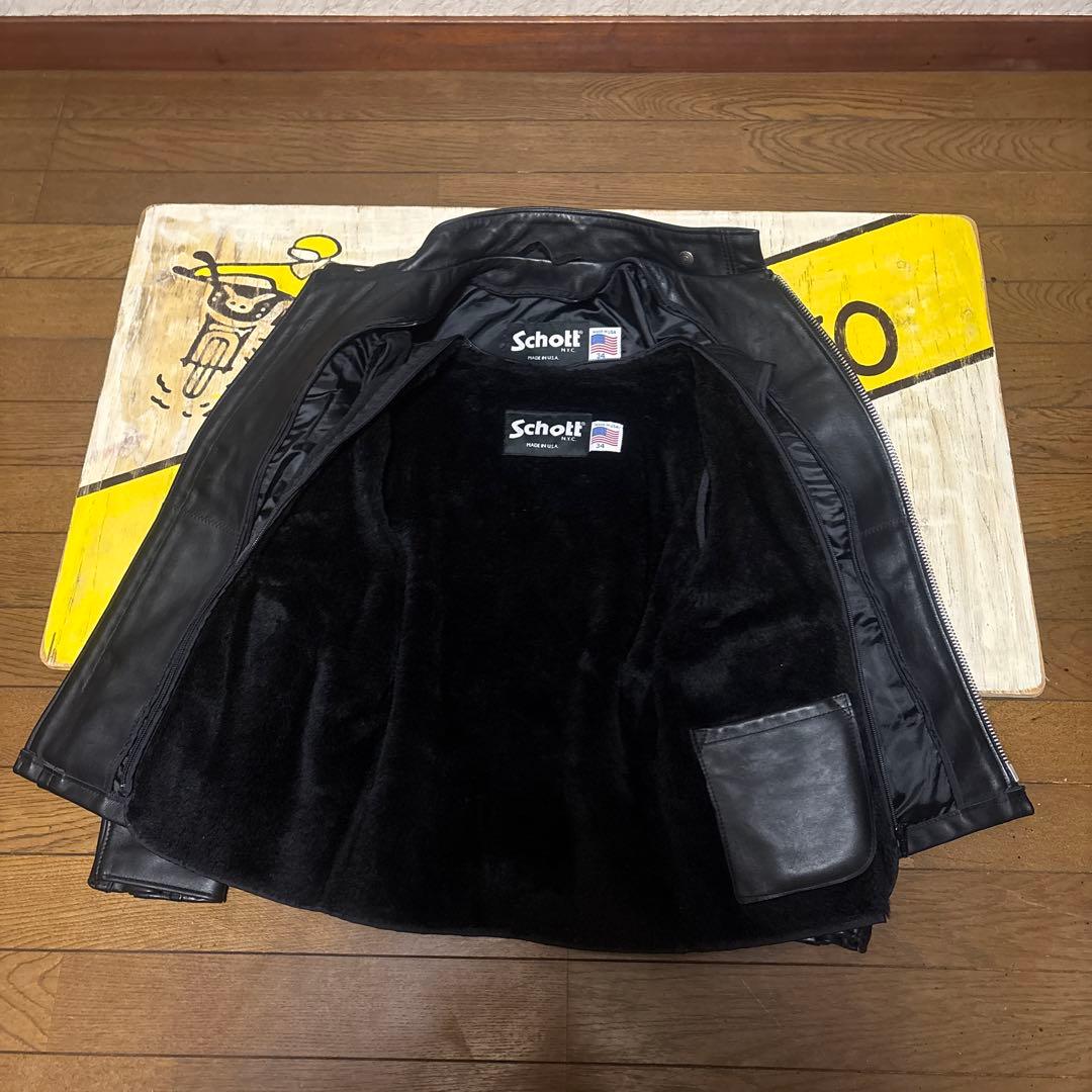超美品‼️新型schott641 34インチ　シングルライダース　インナーボア付