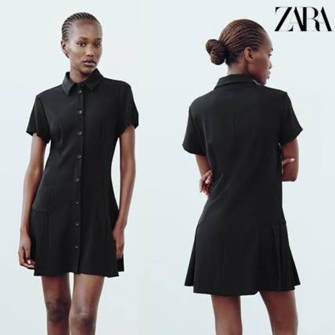 タイムセール ZARA 襟付きミニワンピース - メルカリ