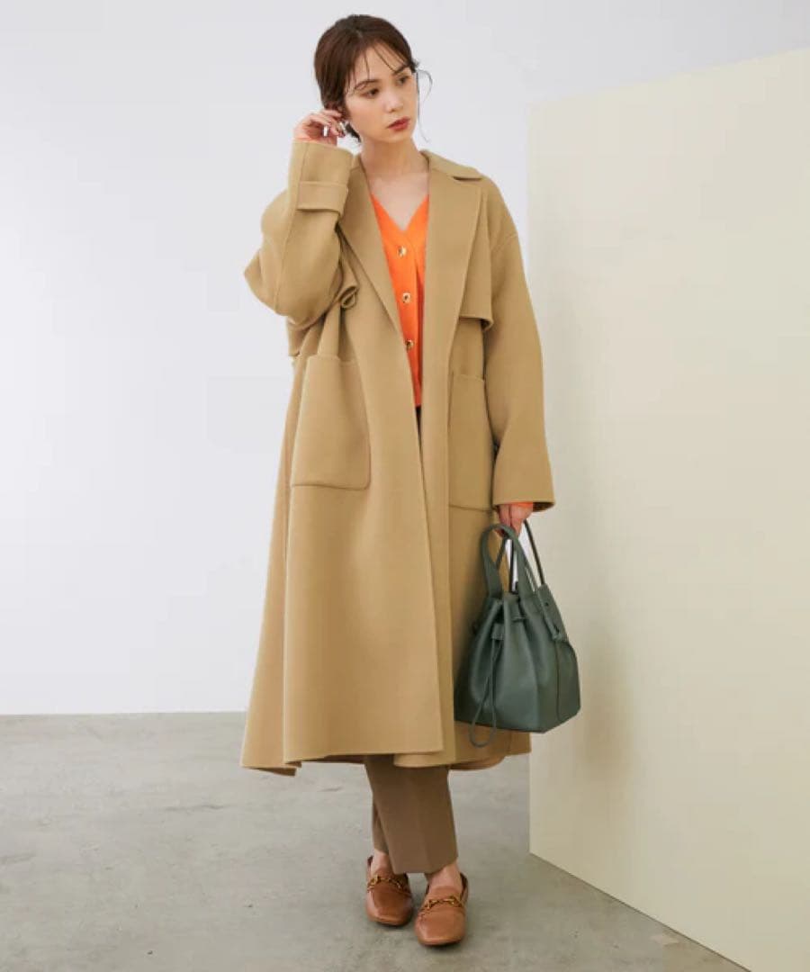 【ROPE】リバーメルトントレンチコート　38 ベージュ