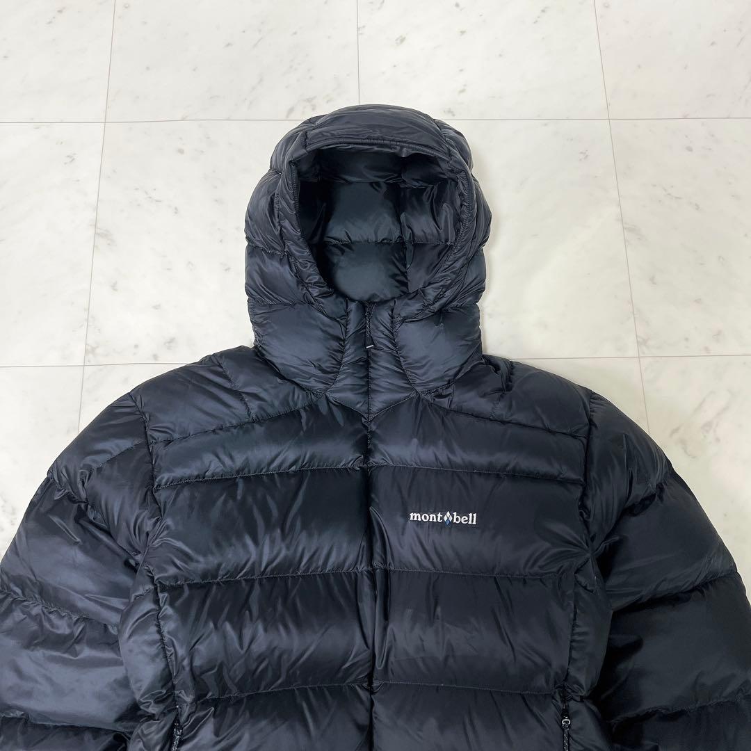 美品》モンベル ライトアルパインダウンパーカ ドローコード ブラック