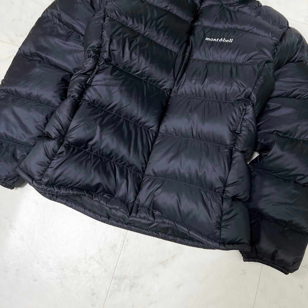 美品》モンベル ライトアルパインダウンパーカ ドローコード ブラック