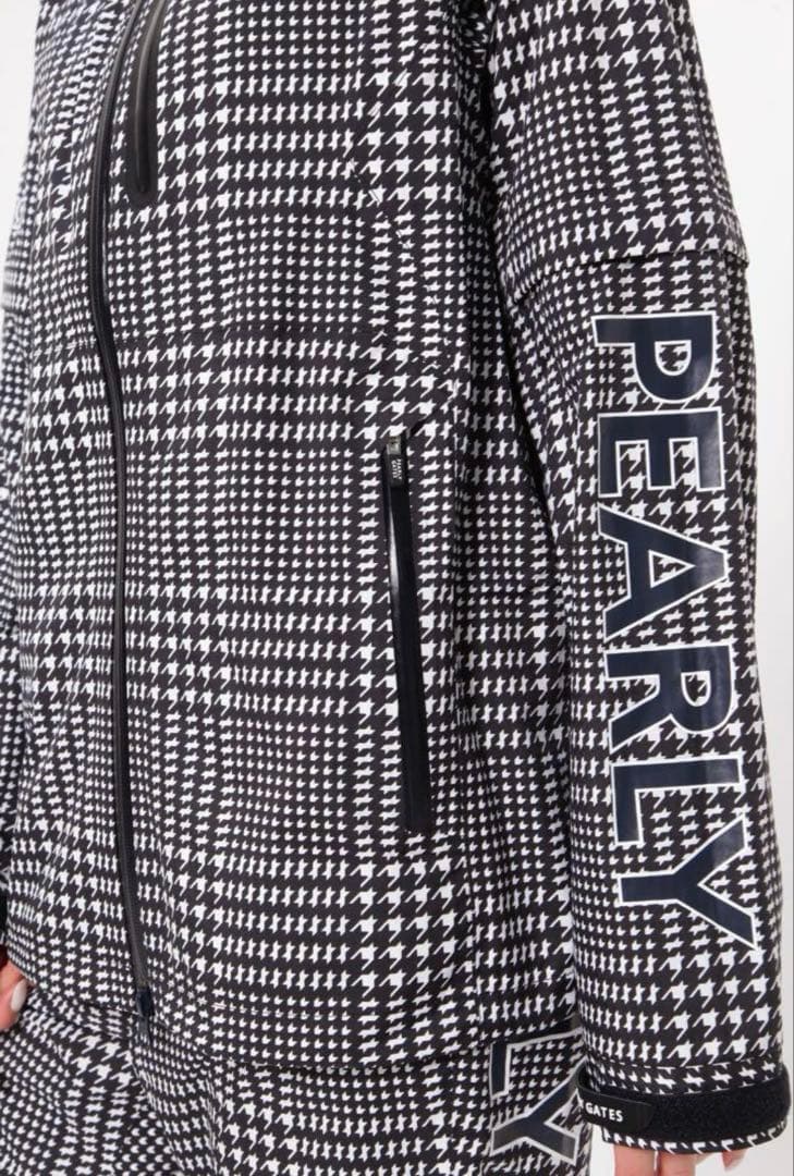 新品 パーリーゲイツ ストレッチ 千鳥柄 レインウェア 上下 セットアップ 0