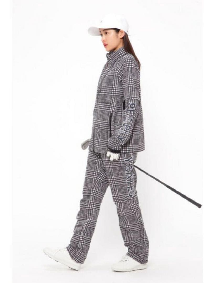 新品 パーリーゲイツ ストレッチ 千鳥柄 レインウェア 上下 セットアップ 0