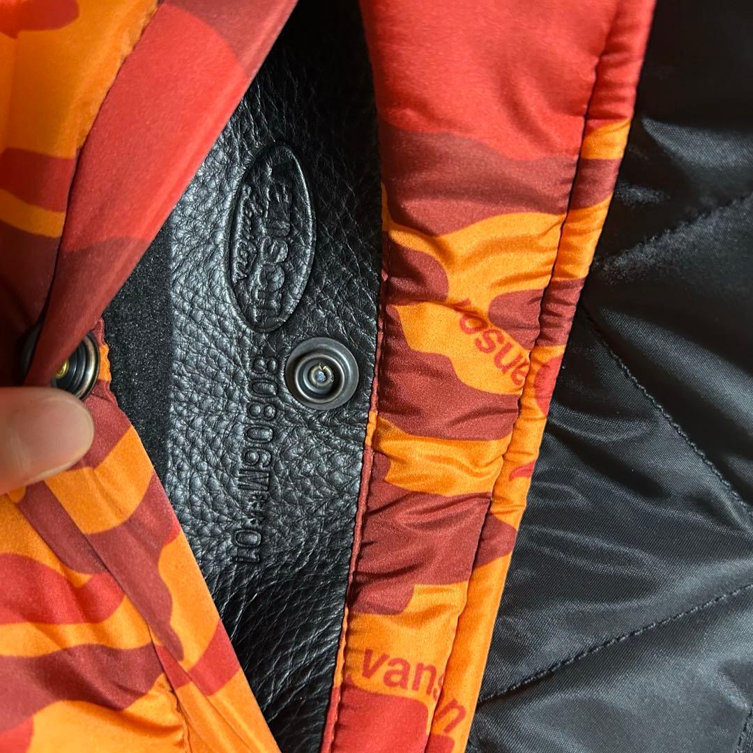 VANSON MA-1 フライトジャケット 裏地 シンサレート カモフラ 黒 S