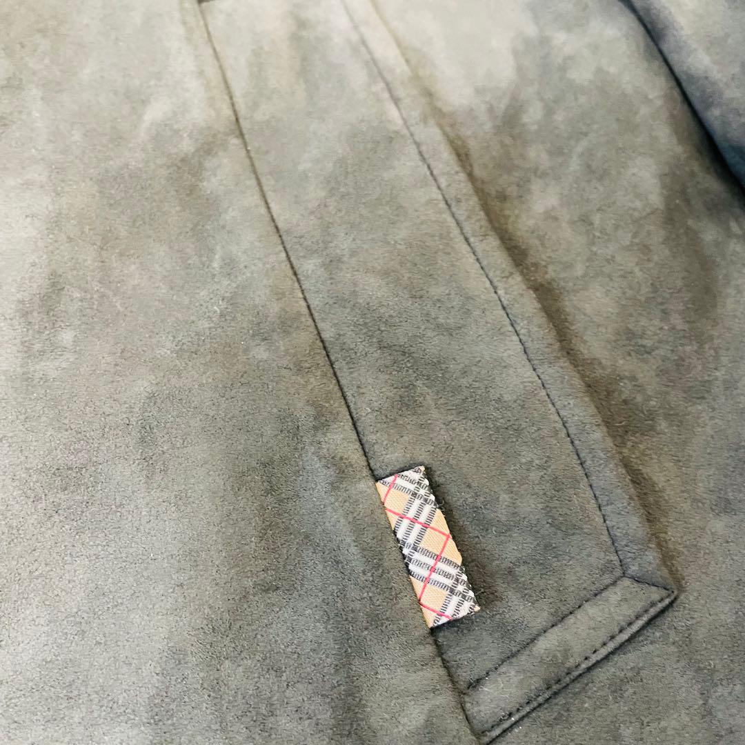 バーバリーロンドン　フェイクレザー　ステンカラーコート　ノバチェックライナー　L