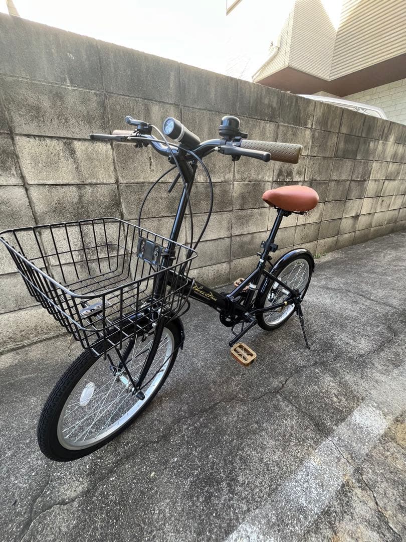 神戸★ほぼ未使用(詳細下記)★折りたたみ自転車★20インチ★6ギア★カゴつき