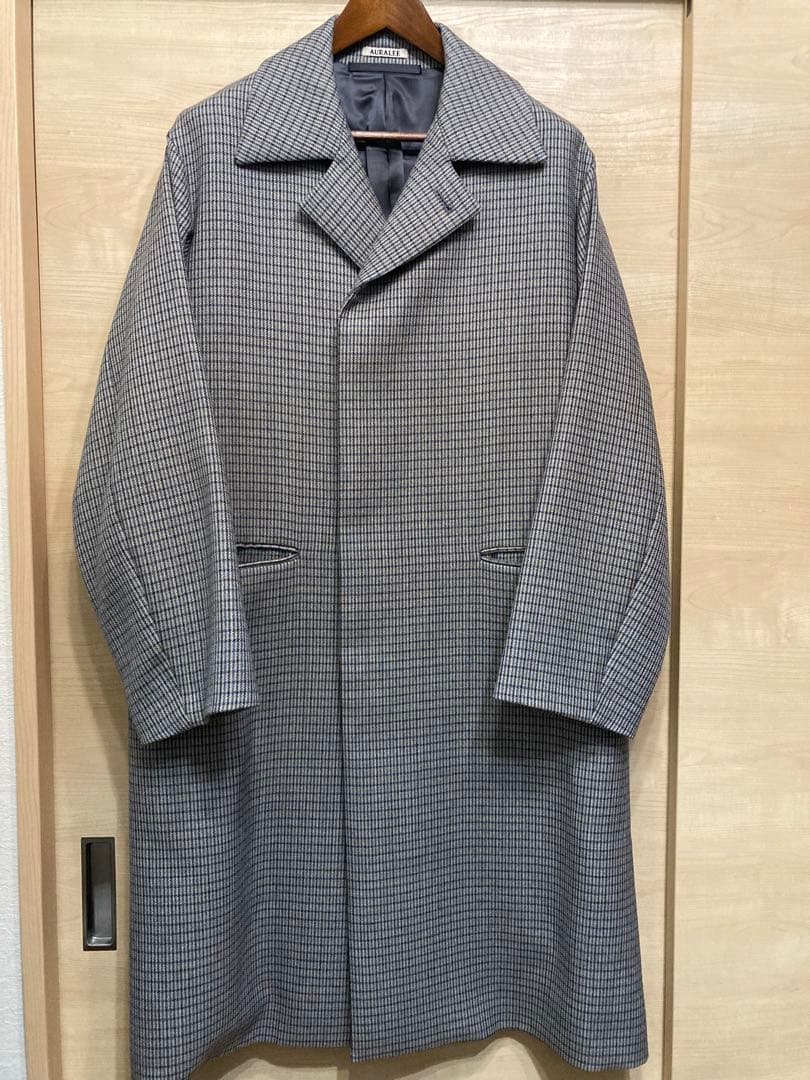AURALEE 19AW チェック柄 ステンカラーコート