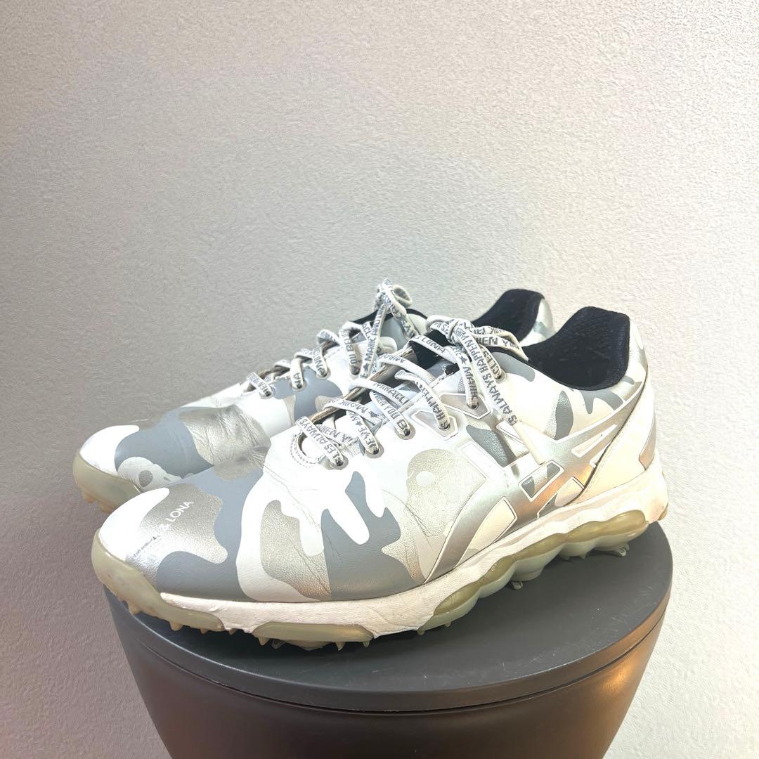 MARK&LONA アシックス 白×シルバー ゴルフシューズ 26.0