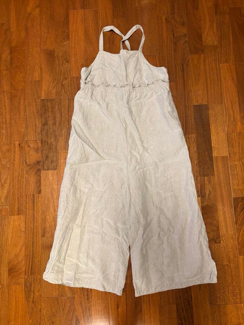 nest robe ブラックリネンイージーサロペット