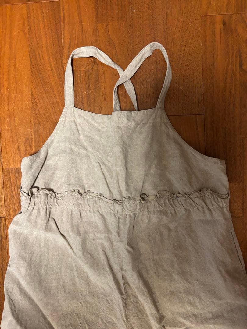 nest robe ブラックリネンイージーサロペット