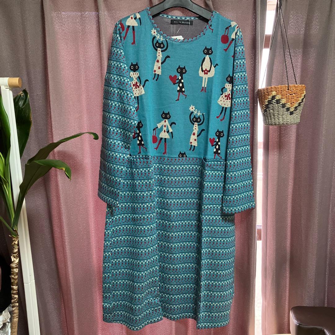 Atsuko Matano 猫柄婦人パジャマ新品タグ付きワコール