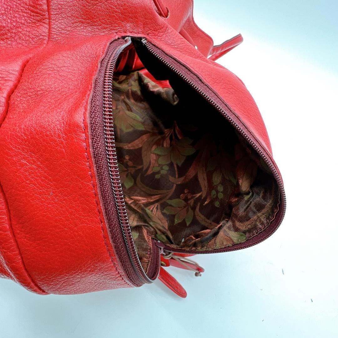 美品 IBIZA リュック　バックパック　花モチーフ　レザー A4可能 f308