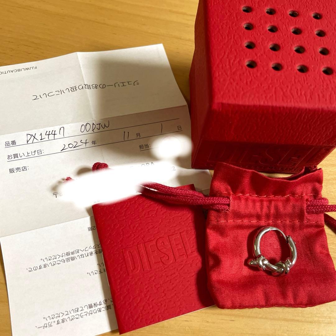 [希少] diesel シルバー フープピアス(片耳用) 正規品 新品未使用
