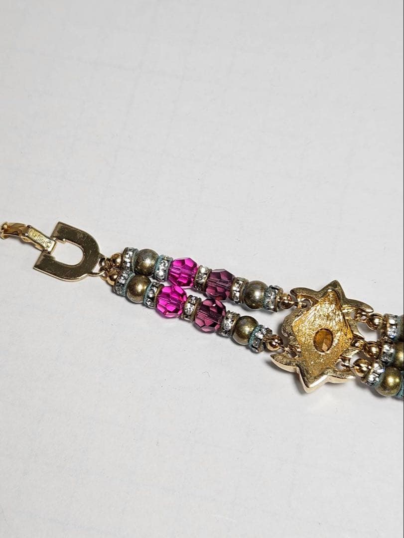 ChristianDior　ディオール　カラーストーンブレスレットラインストーン