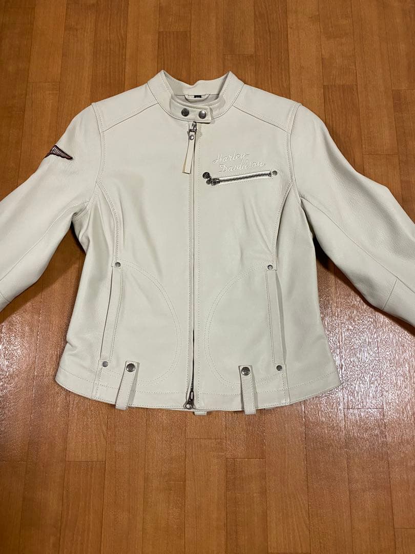 ハーレーダビッドソンレザージャケットレディースオフホワイト