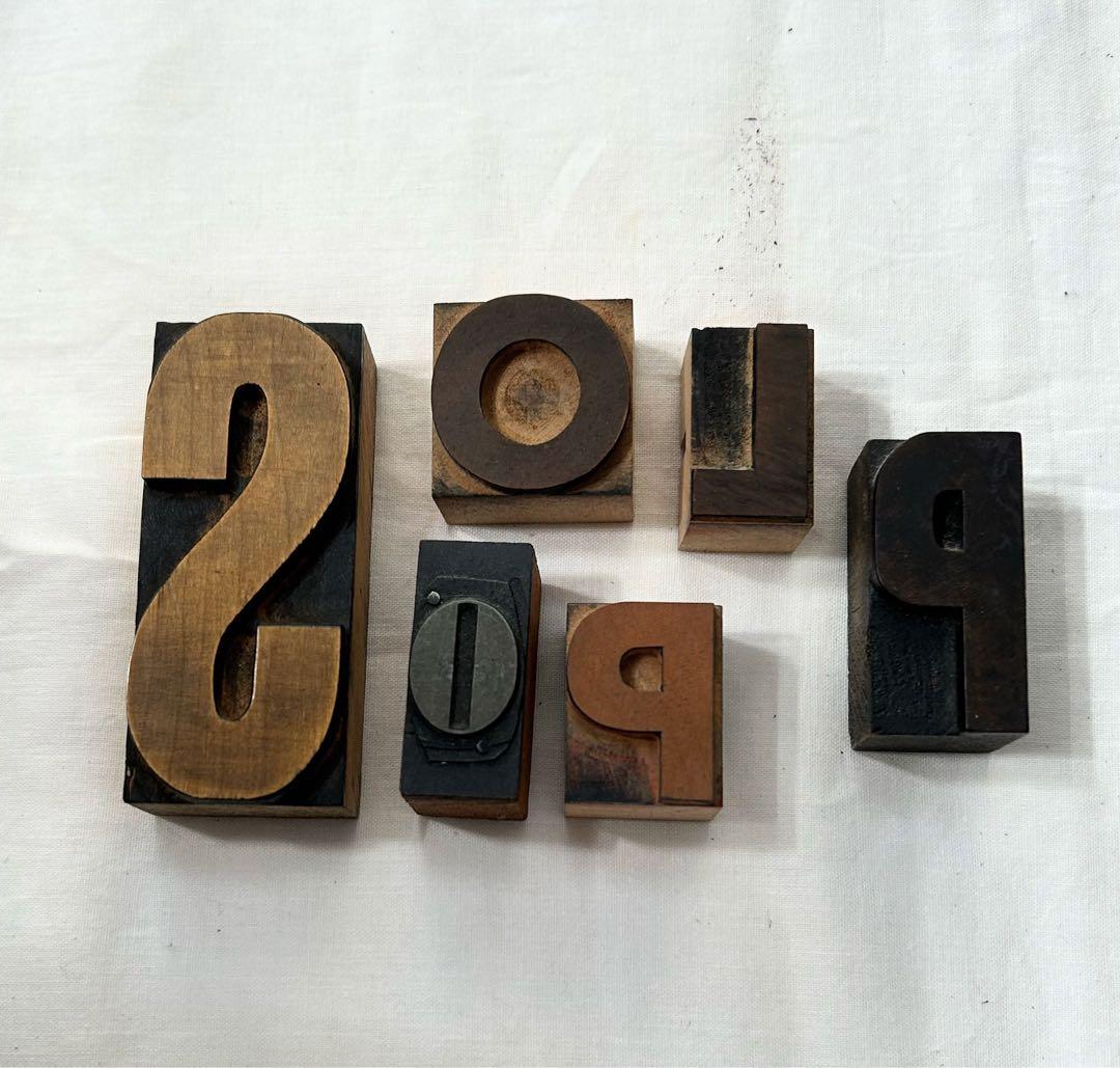 アンティーク プリンタートイレ 木製スタンプ