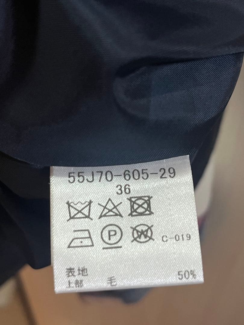 ブルーレーベルクレストブリッジ　ニット切替　ワンピース　チェック柄　ひざ丈　36