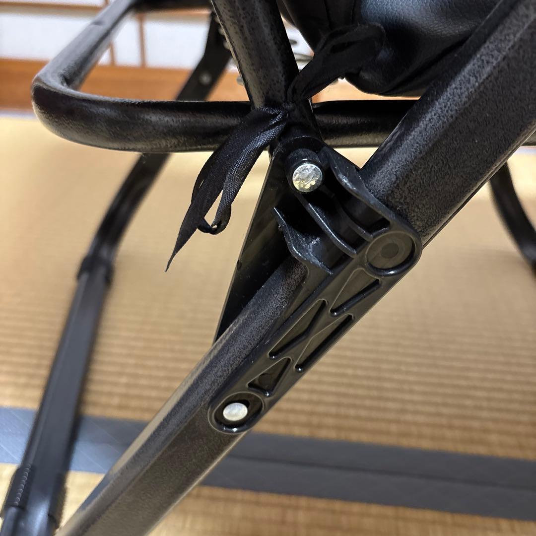 【美品】リクライニングチェア ブラック 合成皮革　1人掛け　折りたたみ